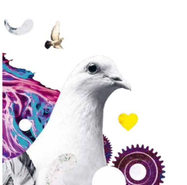 peace machine, image depicts a pigeon