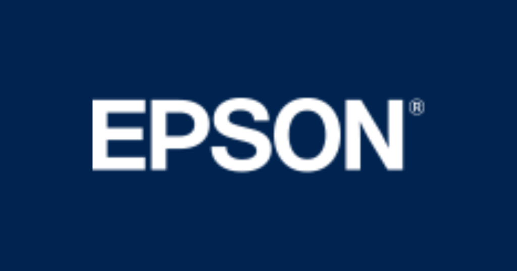 Epson-logo sinisellä taustalla