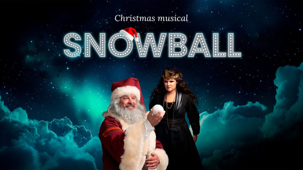Snowball Christmas musical promotional image.