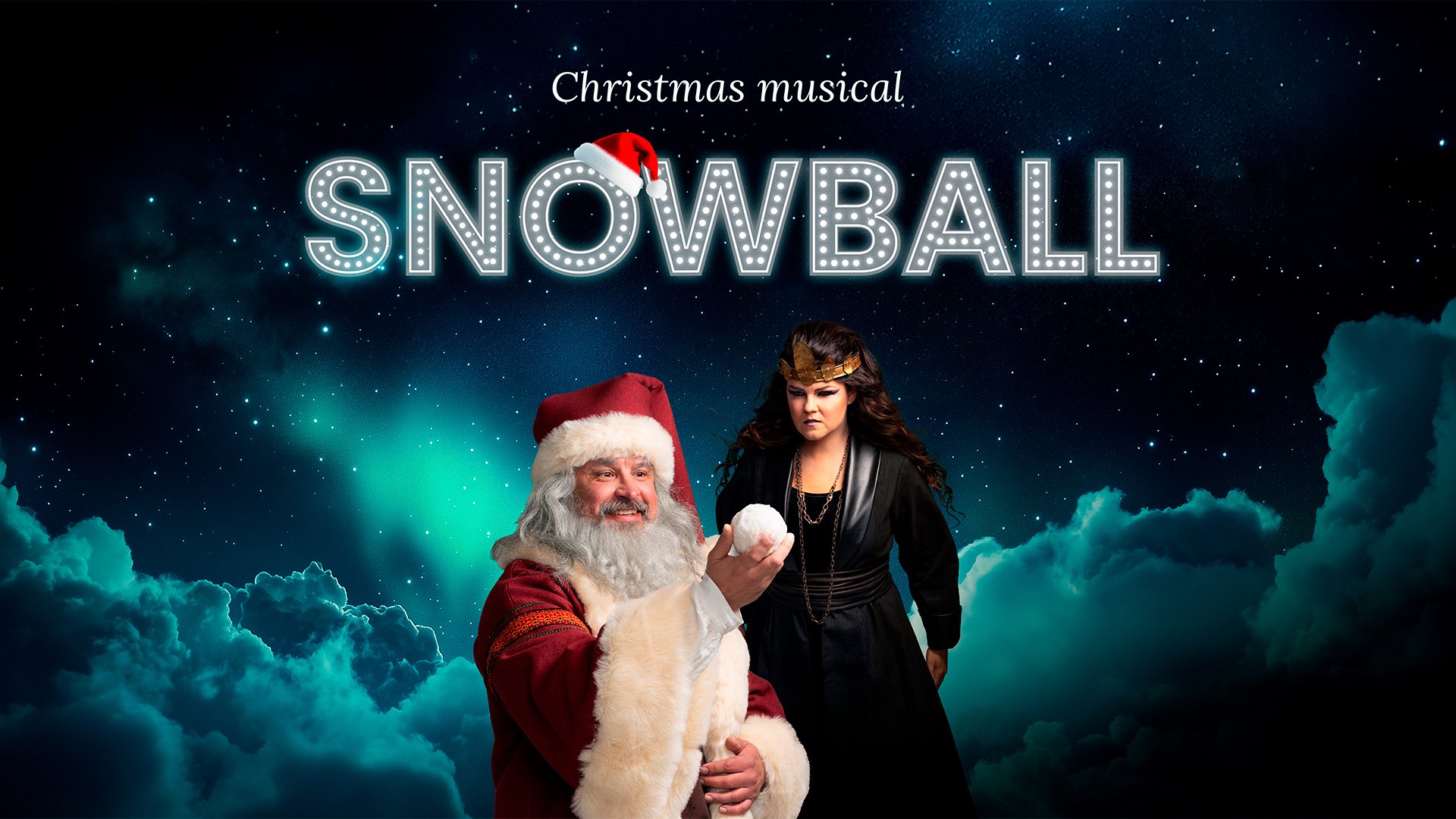 Snowball Christmas musical promotional image.