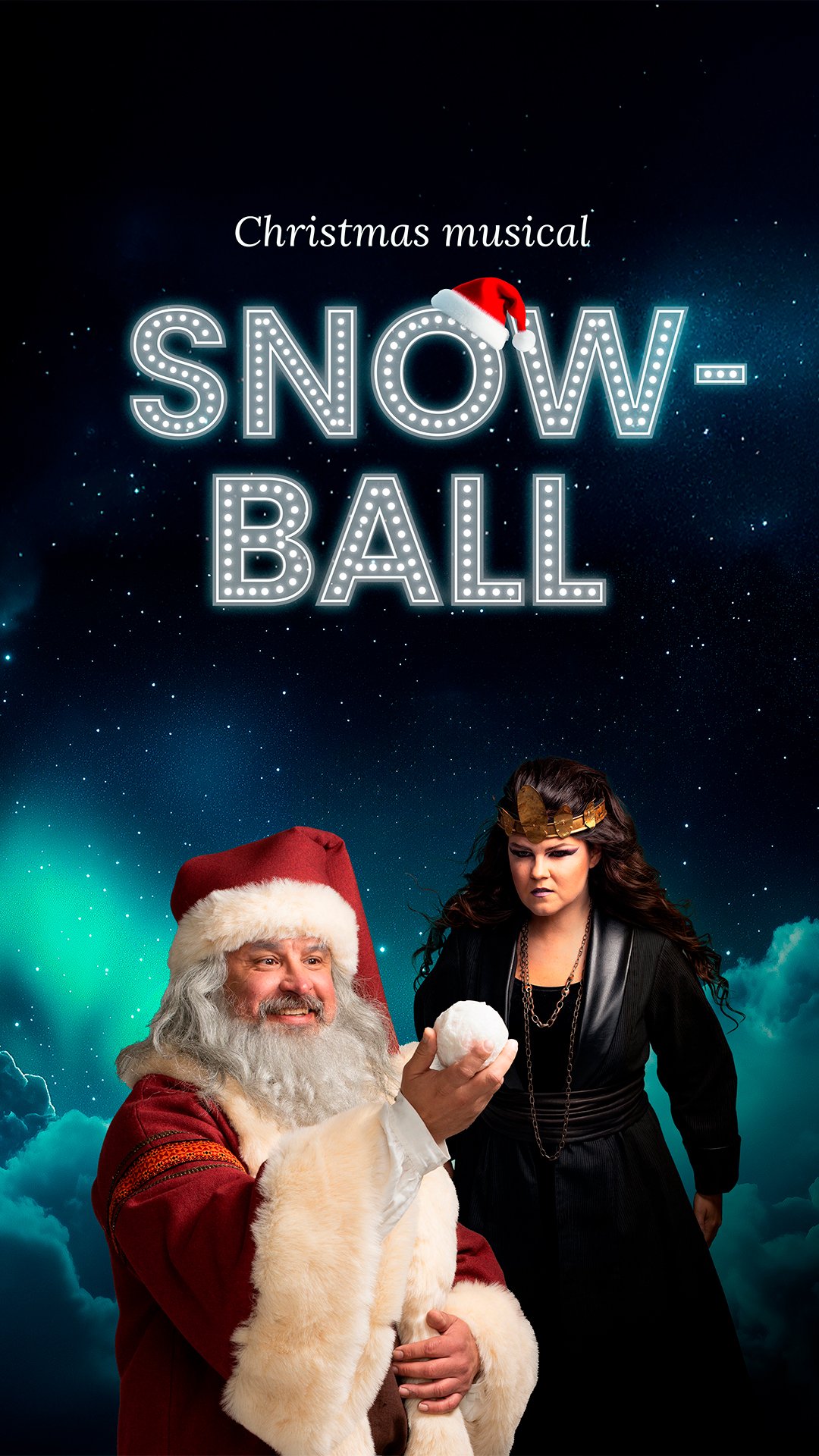 Christmas musical Snow Ball with festive characters