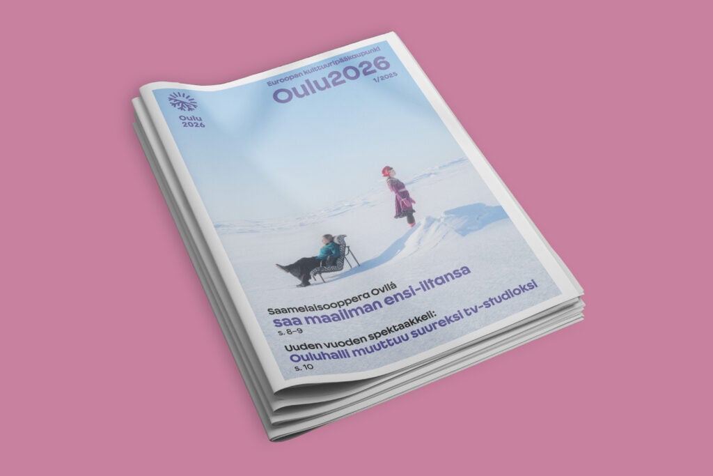 Oulu2026 lehti lumisessa maisemassa