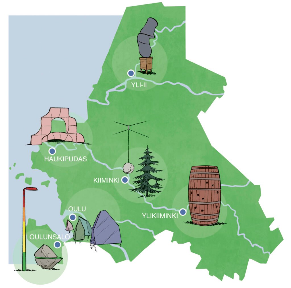 kartta climate clock teoksien lokaatioista