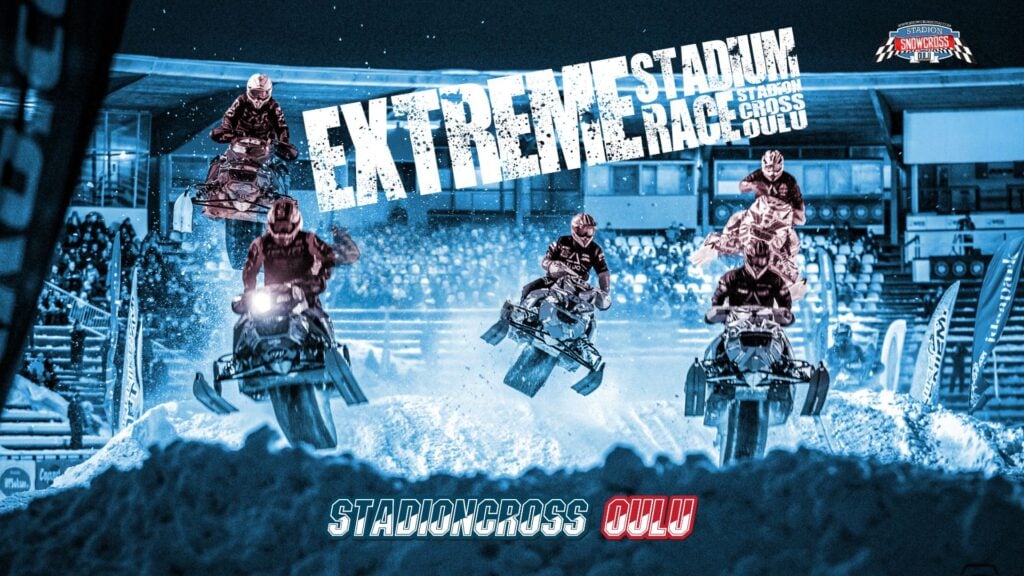 Snowmobiles soar through the air under stadium lights as Stadioncross Oulu transforms the city arena into a winter racing spectacle. Speed, dramatic jumps and intense head-to-head action bring the excitement of snowcross right into the heart of the city.