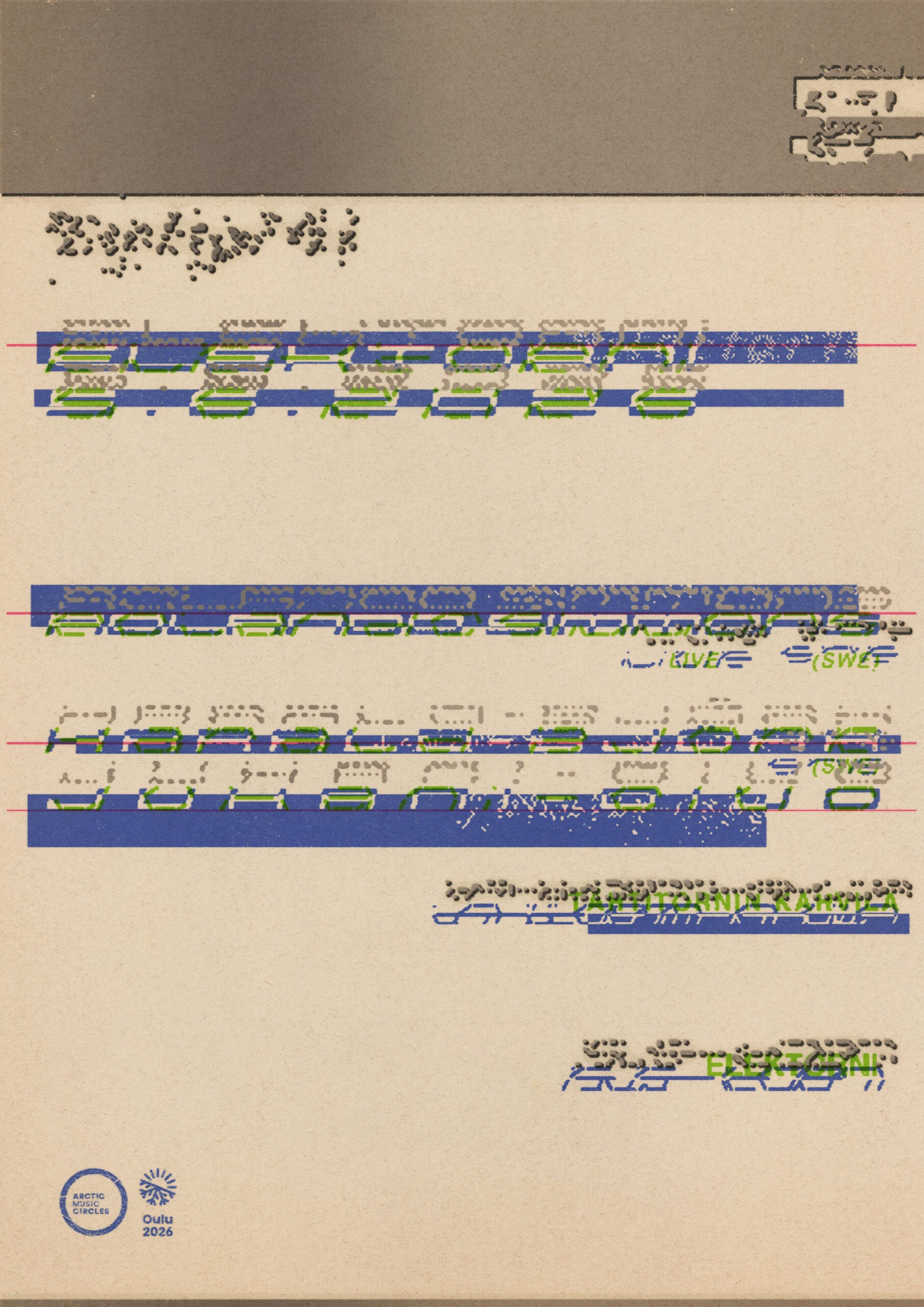 Poster with artist names and info