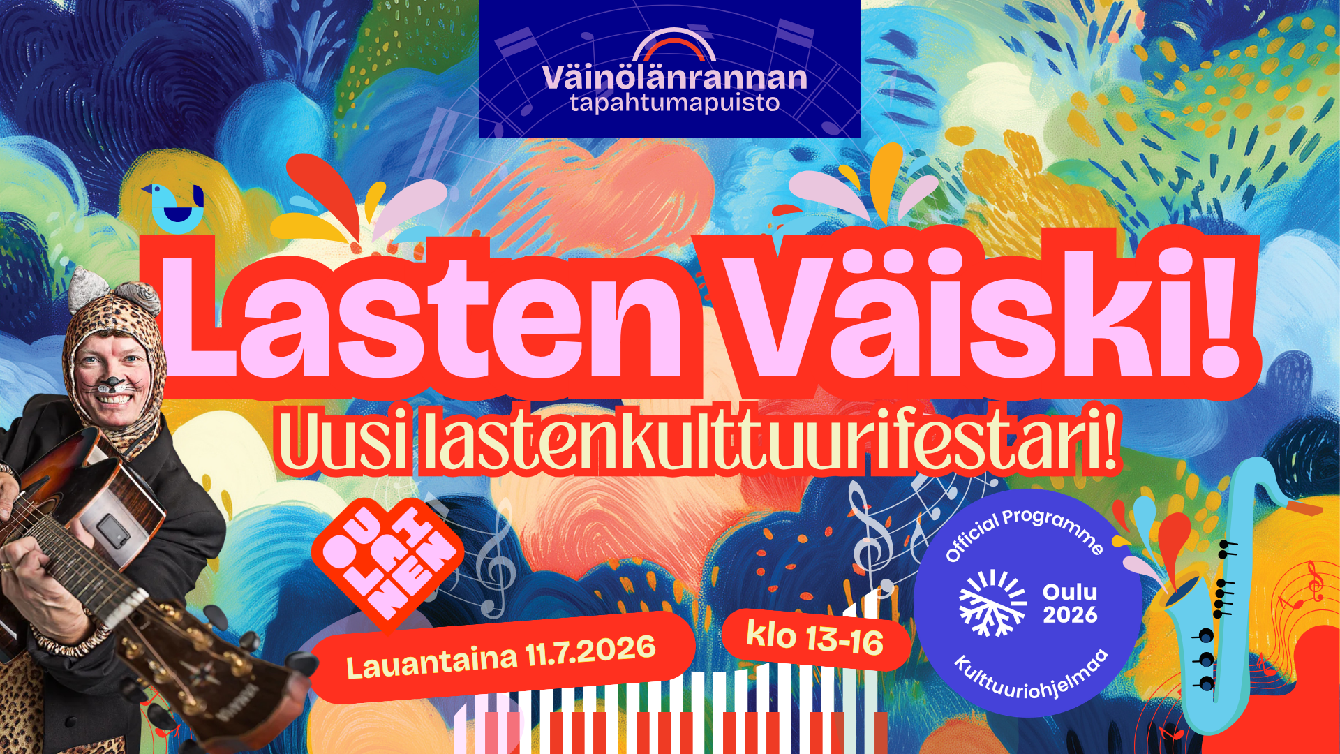 Lasten Väiski! Tapahtumakuvassa Miska Pressan Katti (kuva: Valto Savolainen / Oulaisten Kulttuuripalvelut).