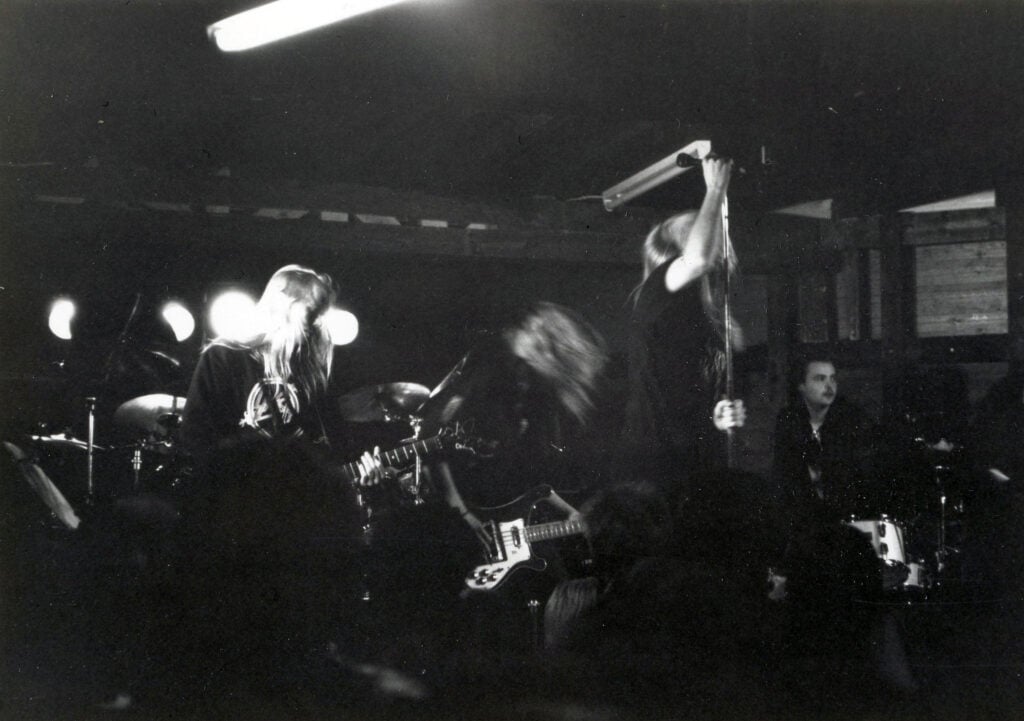 National Napalm Syndicate, Pudasjärvellä 1989. Kuva: Jukka Kyrön kokoelma.