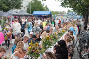 people sitting at tables