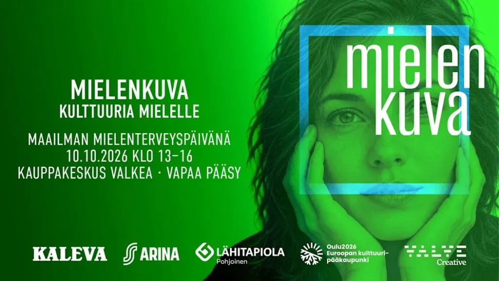 mainoskuvassa nainen ja tekstit Mielenkuva
