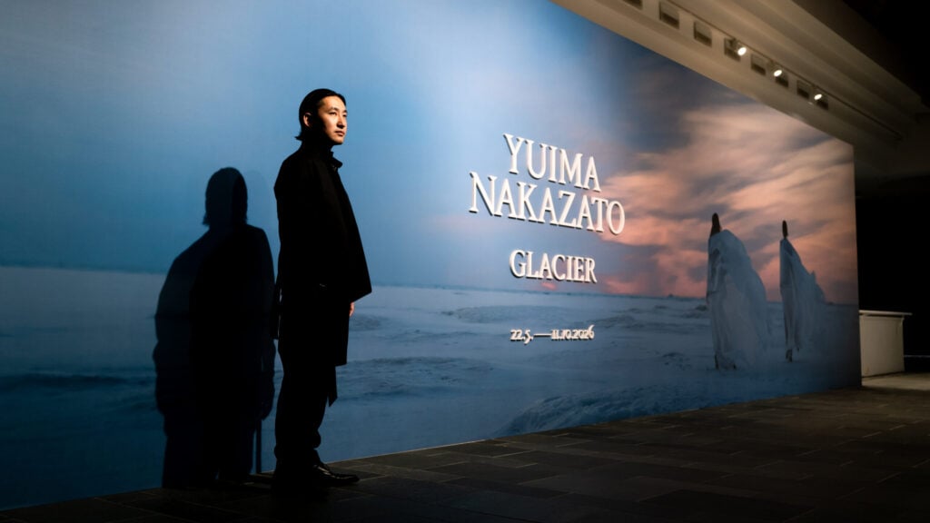 Yuima Nakazato photographed in the GLACIER exhibition. Photo: Vera Lakovaara.