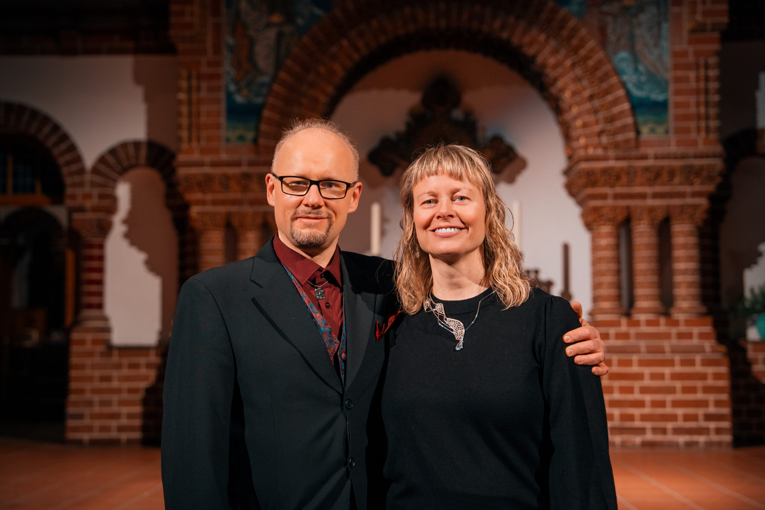 Composers Sanna Ahvenjärvi and Tapio Lappalainen after the concert of their works in Berlin. Photo: Sami Mustonen